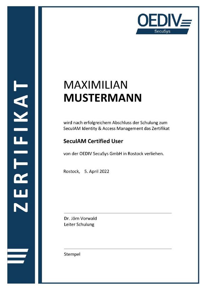 Softwareschulung zum SecuIAM „Certified User“ – Juni 2022 (Schulung | Online)