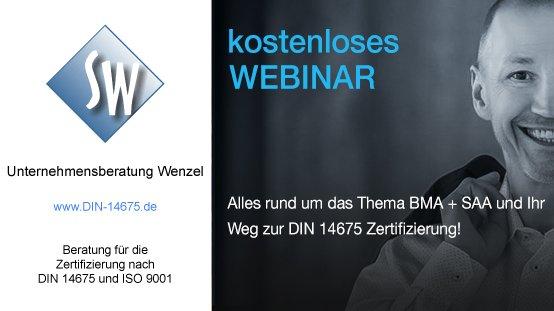 Alles rund um das Thema BMA + SAA und Ihr Weg zur DIN 14675 Zertifizierung! (Webinar | Online)