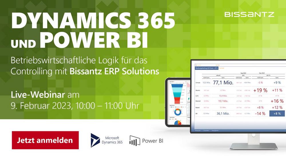 Dynamics 365 und Power BI im Controlling – mit Bissantz (Webinar | Online)