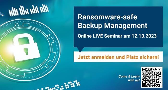 Online LIVE: Ransomware-safe Backup Management (Schulung | Online)