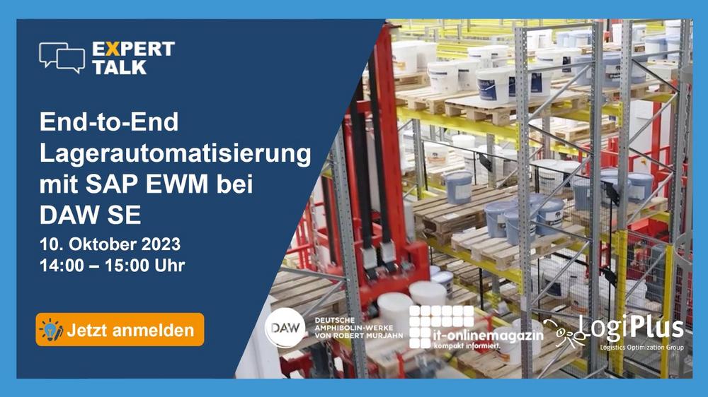 Expert-Talk: End-to-End Lagerautomatisierung mit SAP EWM bei DAW SE (Konferenz | Online)