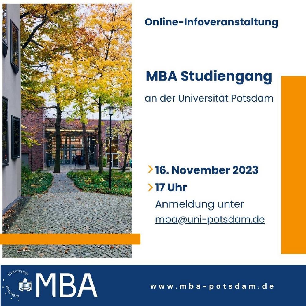 Online-Infoveranstaltung zum Master of Business Administration (MBA) an der Universität Potsdam (Webinar | Online)