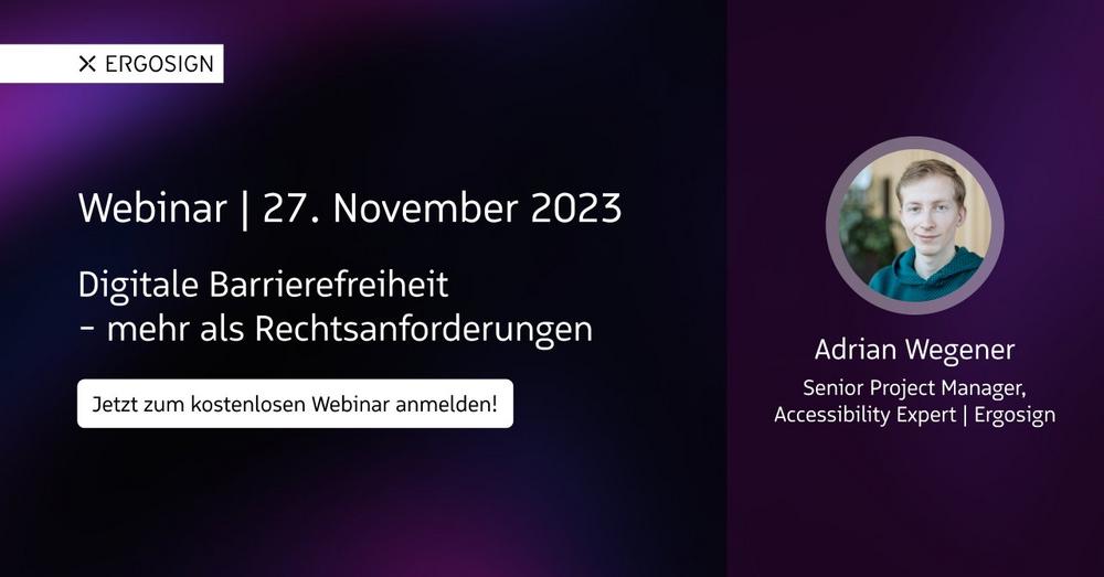 Digitale Barrierefreiheit – mehr als Rechtsanforderungen (Webinar | Online)