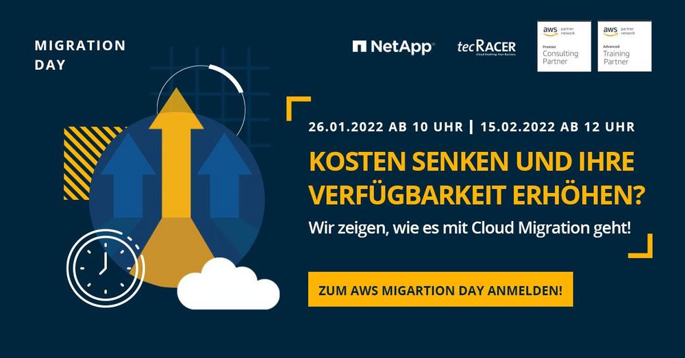 AWS Migration Day – AWS Migration Best Practices und Mehrwert-Services by NetApp (Webinar | Online)
