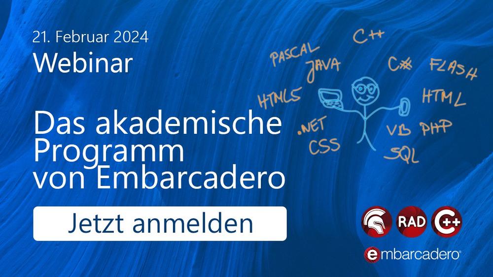 Webinar: Das akademische Programm von Embarcadero (Webinar | Online)