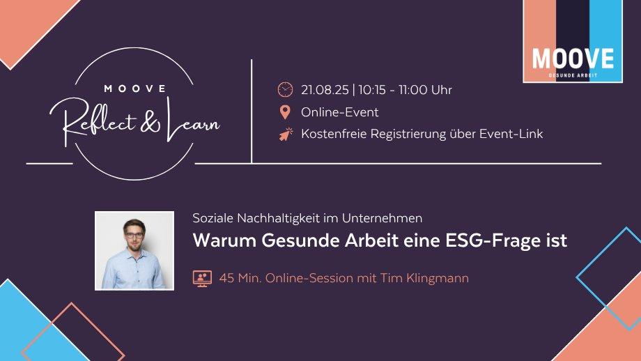 Soziale Nachhaltigkeit im Unternehmen: Warum Gesunde Arbeit eine ESG-Frage ist (Webinar | Online)