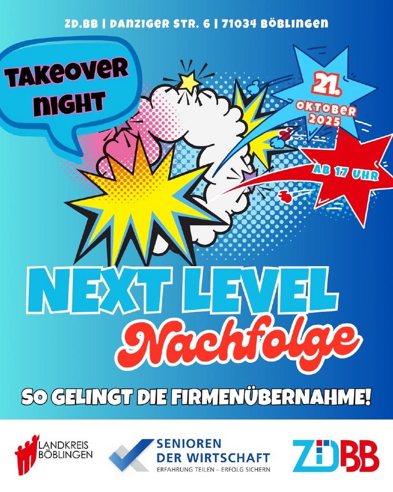 Next Level Nachfolge: So gelingt die Firmenübernahme (Vortrag | Böblingen)