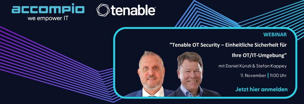 Tenable OT-Security — Einheitliche Sicherheit für Ihre OT/IT-Umgebung (Webinar | Online)