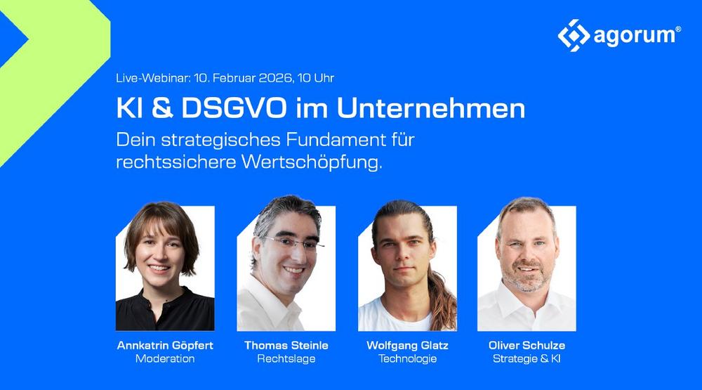 KI & DSGVO im Unternehmen: Strategischer Wettbewerbsvorteil statt Compliance-Falle (Webinar | Online)