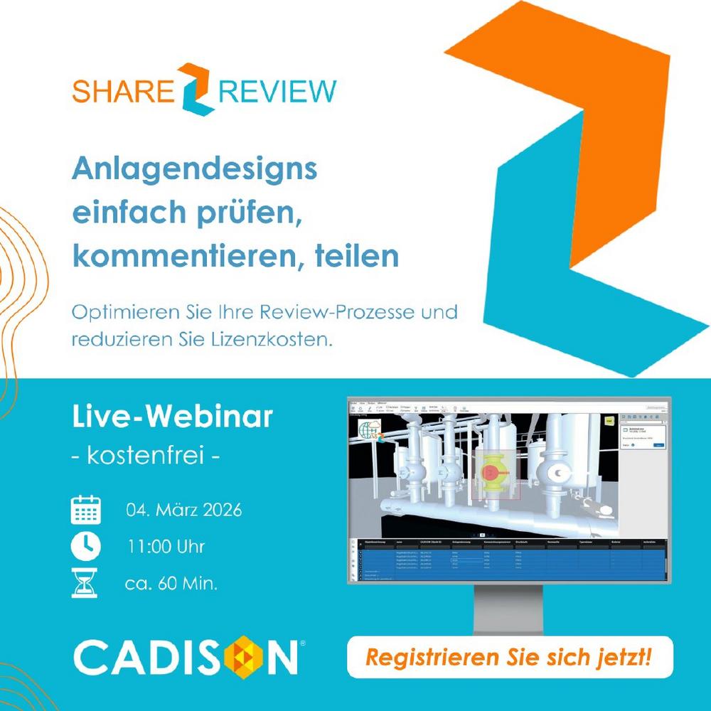 Share2Review: Nahtlose Design Reviews im Anlagenbau (Webinar | Online)