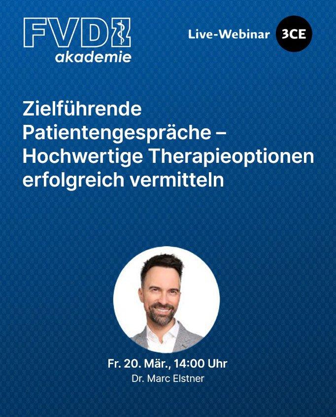 Zielführende Patientengespräche – Hochwertige Therapieoptionen erfolgreich vermitteln (Webinar | Online)