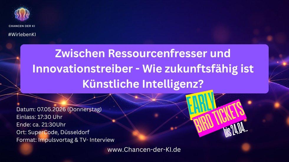 Zwischen Ressourcenfresser und Innovationstreiber – Wie zukunftsfähig ist Künstliche Intelligenz? (Vortrag | Düsseldorf)