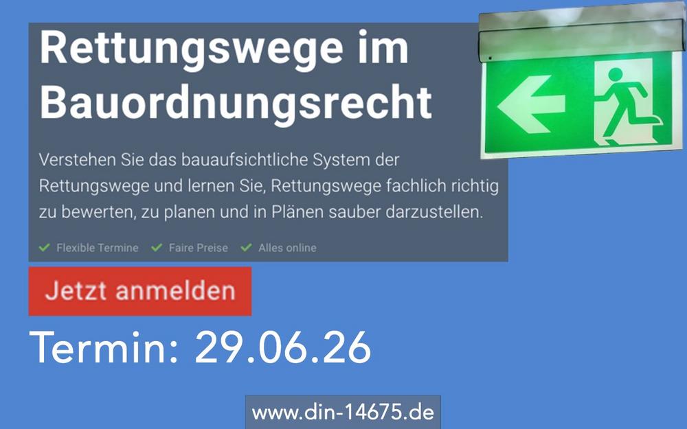 Rettungswege im Bauordnungsrecht (Schulung | Online)