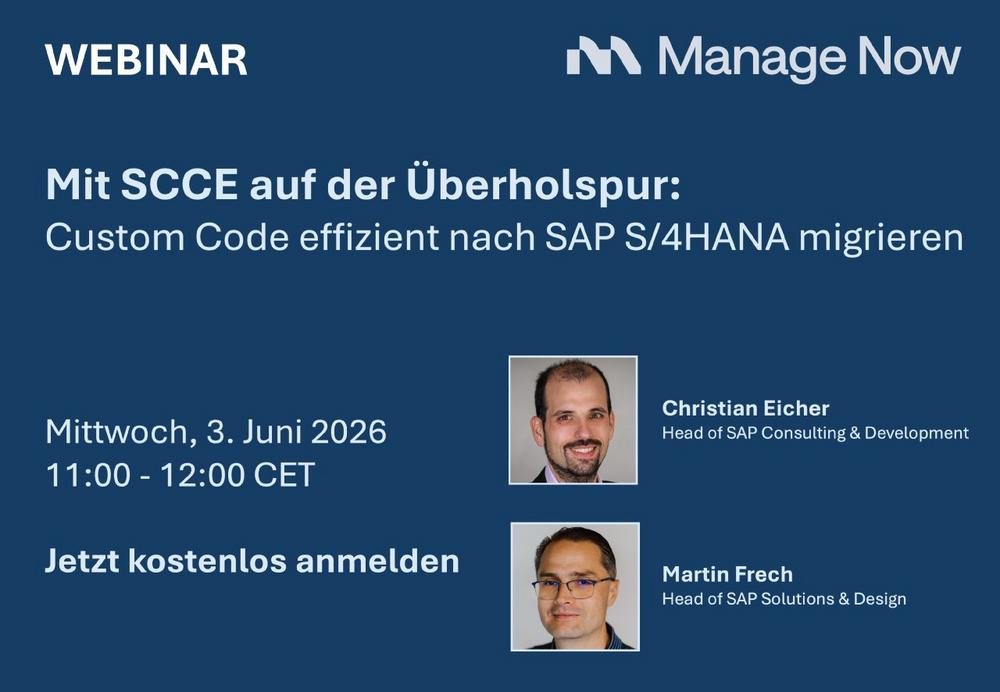 MANAGE NOW – Mit SCCE auf der Überholspur (Webinar | Online)