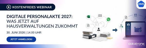 Digitale Personalakte 2027: Was jetzt auf Hausverwaltungen zukommt (Webinar | Online)