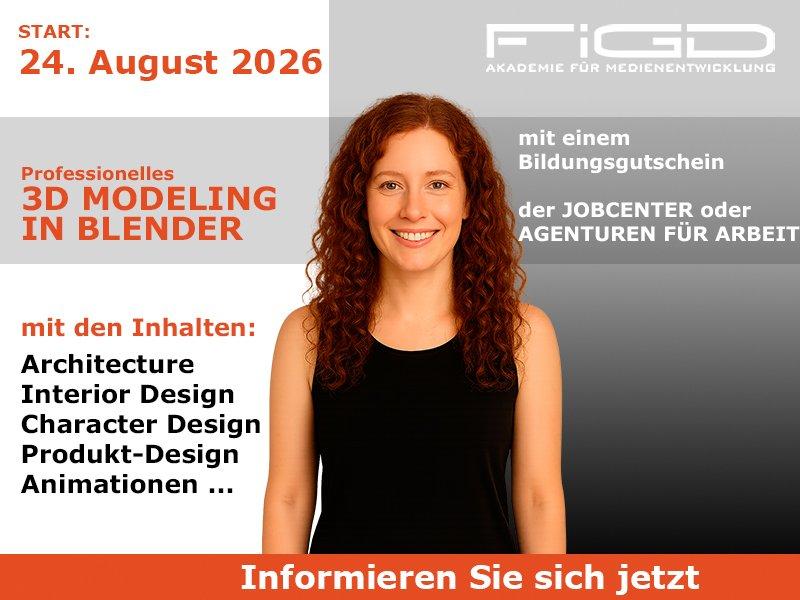 3D Modeling in Blender: Geförderte Weiterbildung startet am 24. August 2026 (Schulung | Berlin)