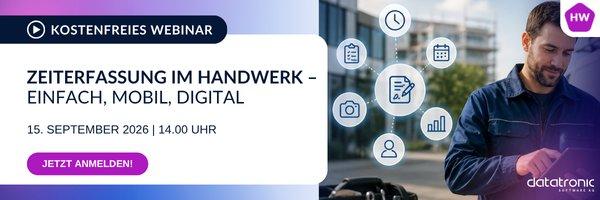 Zeiterfassung im Handwerk – einfach, mobil, digital (Webinar | Online)