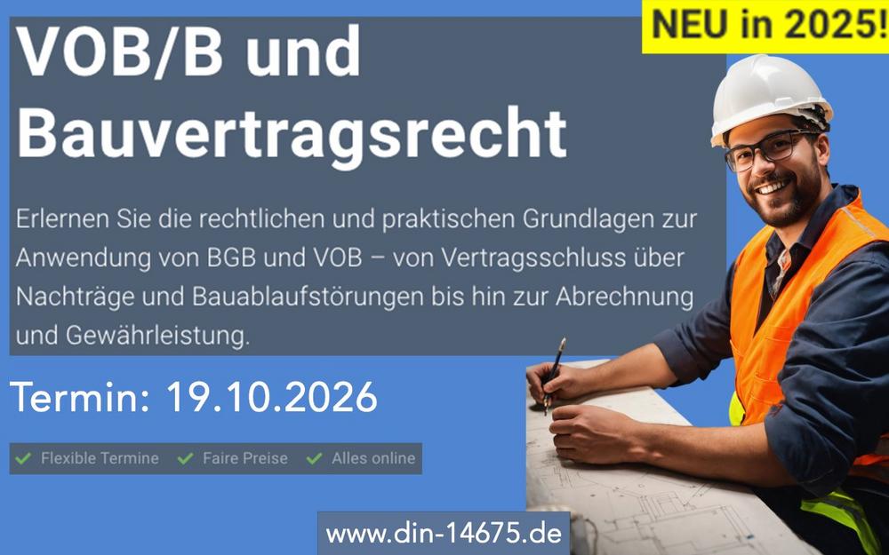 Sicherer Vertragsabschluss nach BGB und VOB (Schulung | Online)