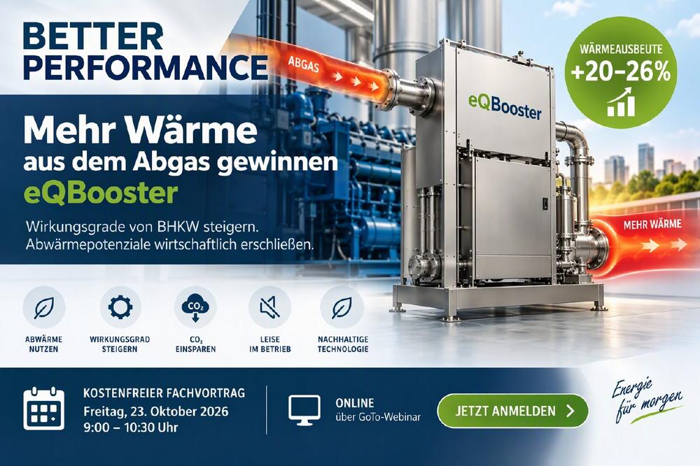 Mehr Wärme aus dem Abgas gewinnen – eQBooster (Webinar | Online)